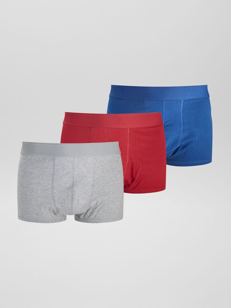 Lot de 3 boxers  size+ Rouge/gris/bleu - Kiabi