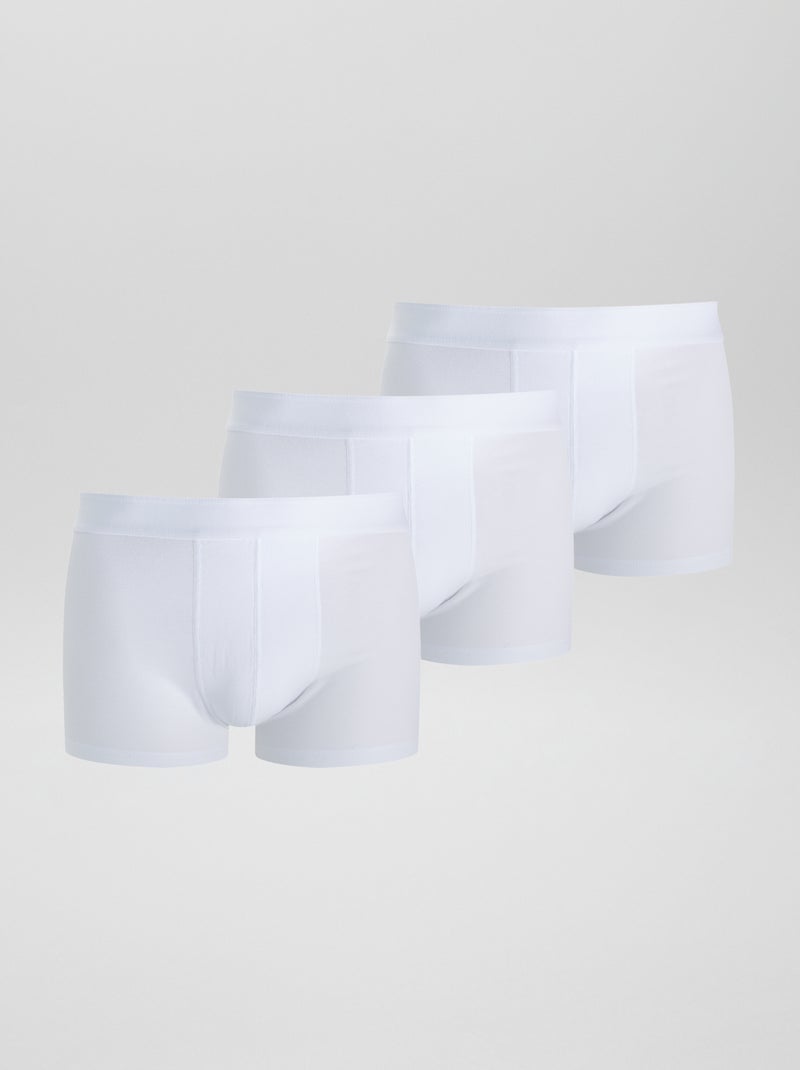 Lot de 3 boxers unis Blanc - Kiabi