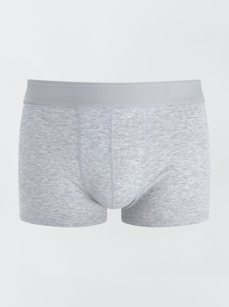Lot de 3 boxers unis Bleu/rouge/gris - Kiabi