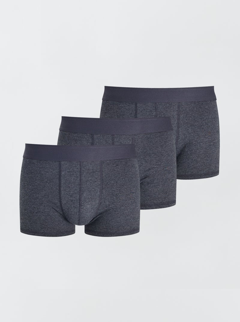 Lot de 3 boxers unis Gris foncé - Kiabi