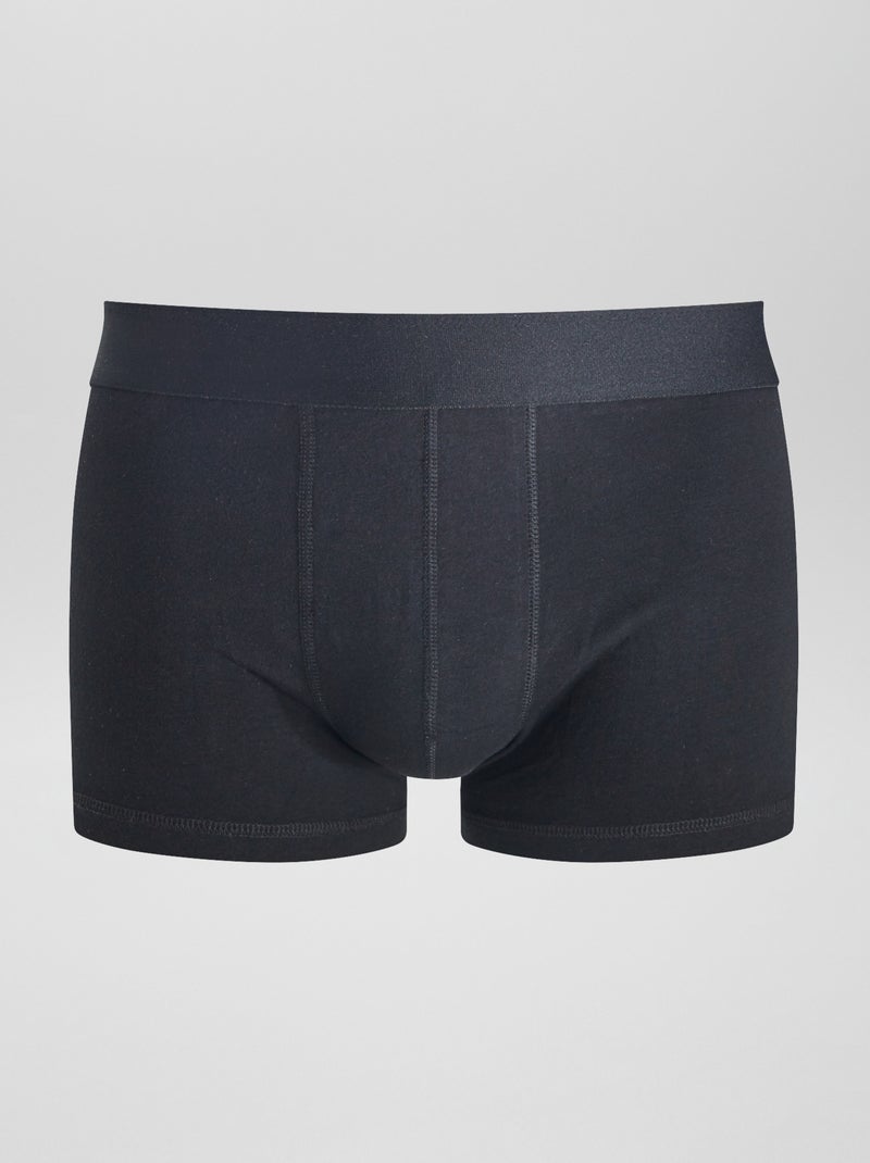 Lot de 3 boxers unis noir - Kiabi