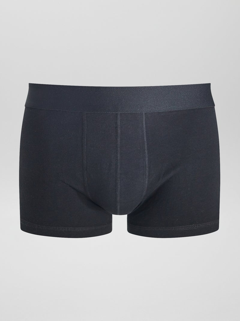 Lot de 3 boxers unis noir - Kiabi