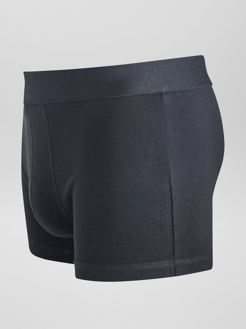 Lot de 3 boxers unis noir - Kiabi