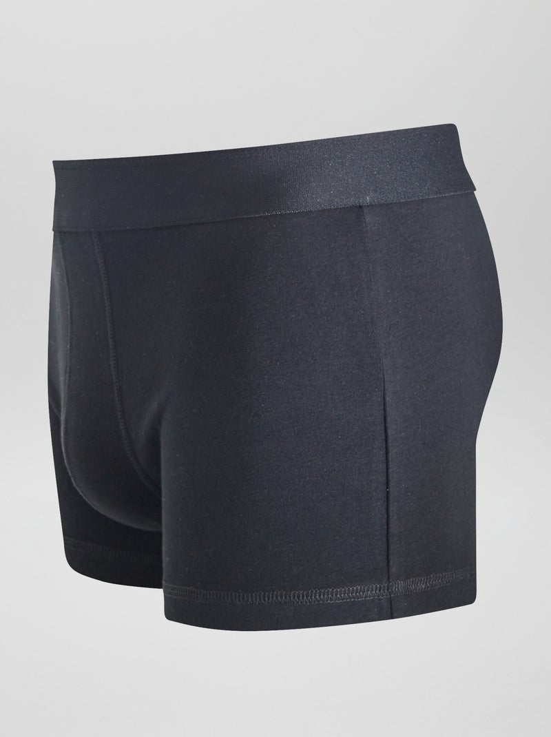 Lot de 3 boxers unis noir - Kiabi