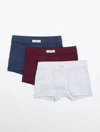 Lot de 3 boxers unis