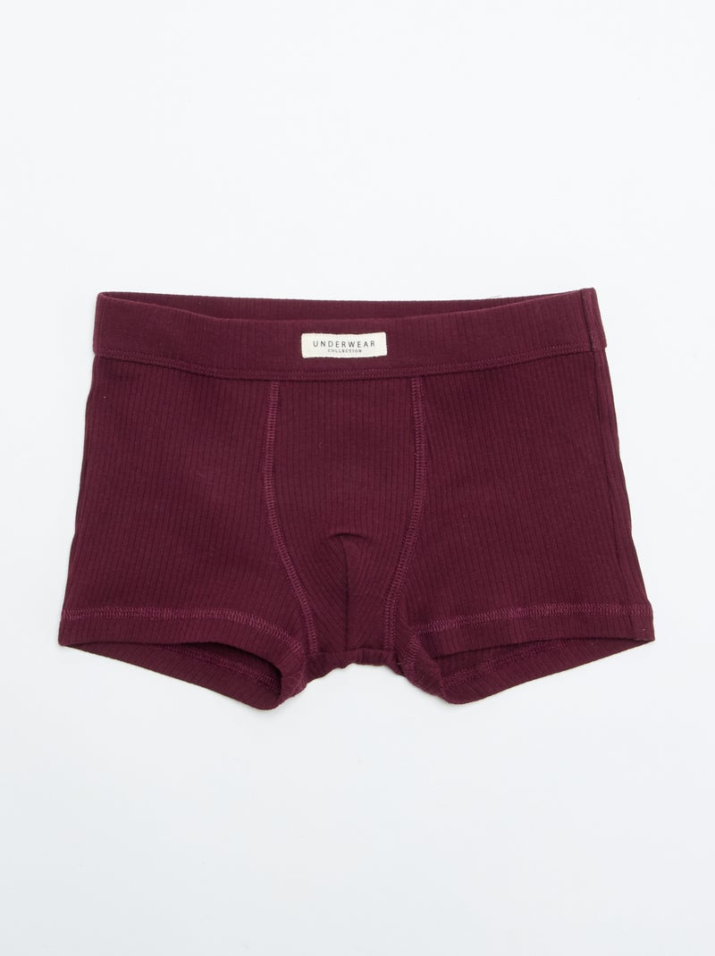 Lot de 3 boxers unis Rouge - Kiabi