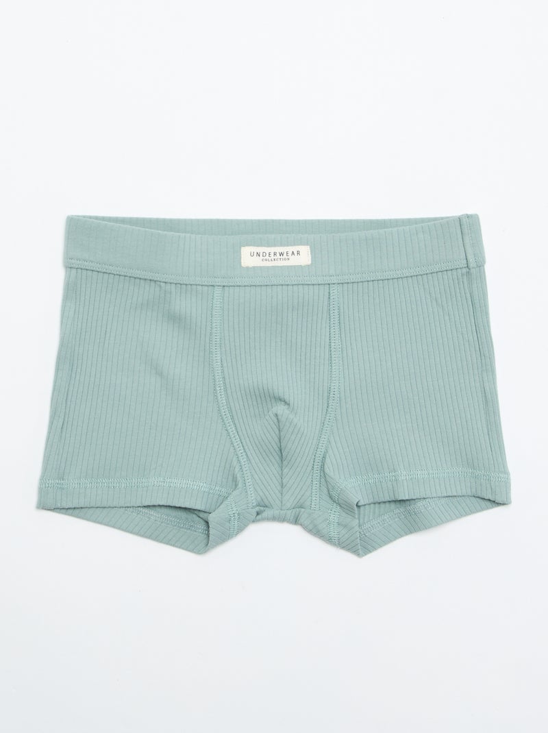 Lot de 3 boxers unis Vert - Kiabi