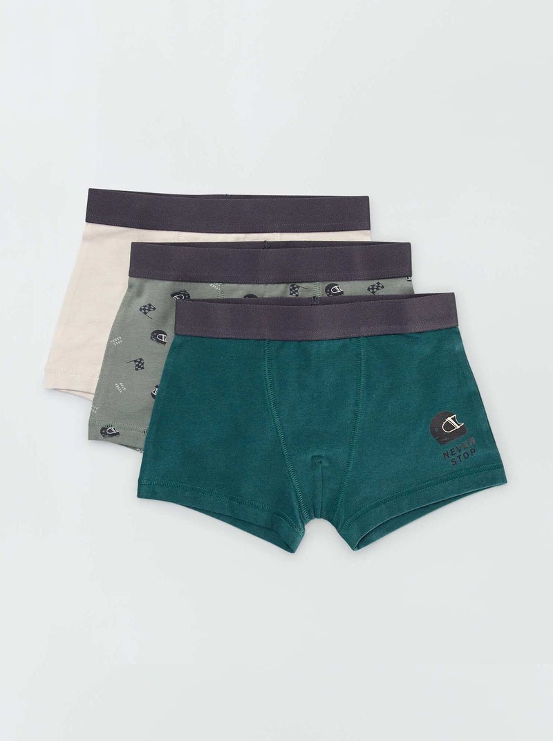 Lot de 3 boxers Vert - Kiabi