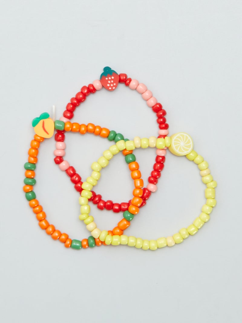 Lot de 3 bracelets en perles Rouge - Kiabi
