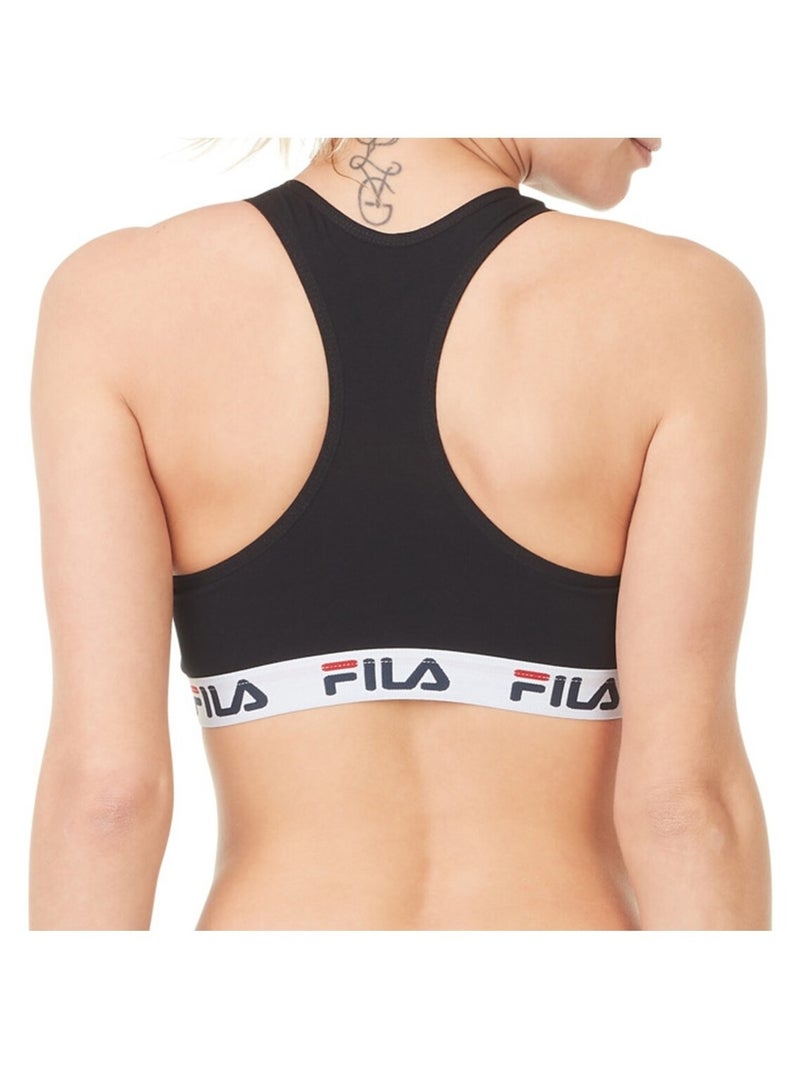 Lot de 3 brassières coton femme  uni fila Noir - Kiabi