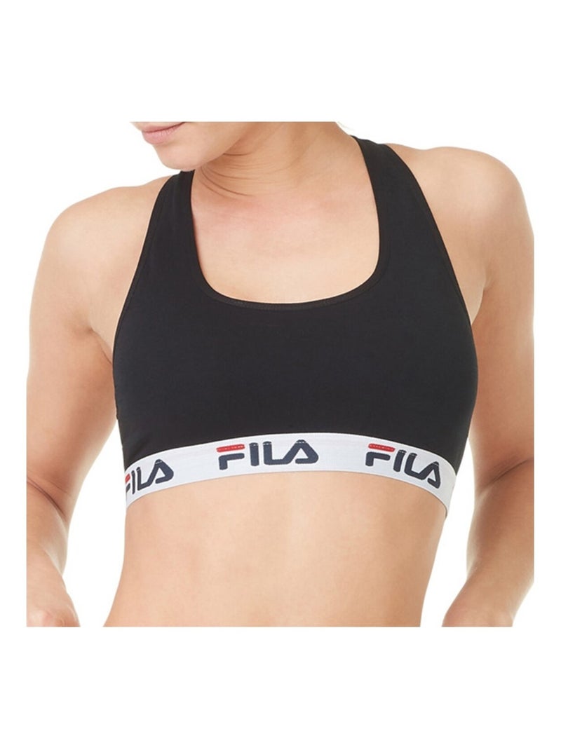 Lot de 3 brassières coton femme uni fila Noir - Kiabi