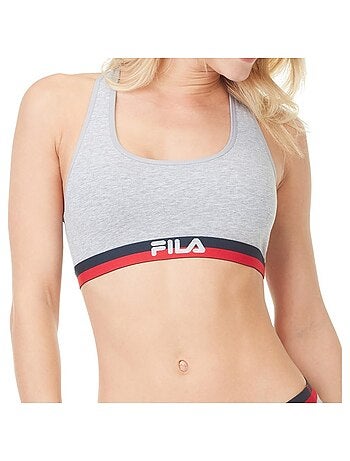 Lot de 3 brassières coton fila gris, navy et blanc fila