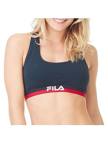 Lot de 3 brassières coton fila gris, navy et blanc fila