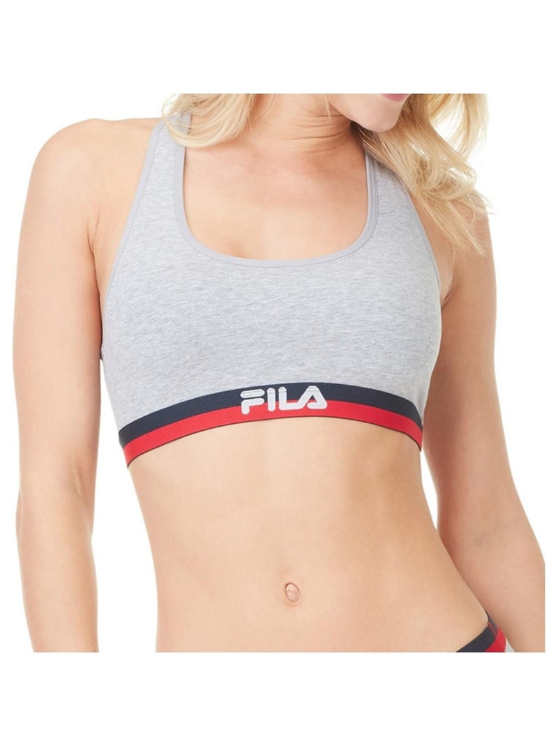 Lot de 3 brassières coton fila  gris, navy et blanc fila Gris - Kiabi