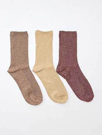 Lot de 3 chaussettes à pailettes en coton