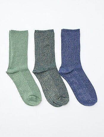 Lot de 3 chaussettes à pailettes en coton