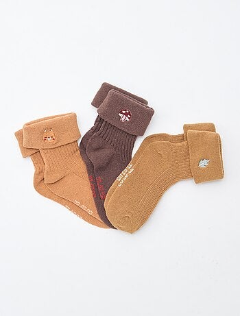 Lot de 3 chaussettes avec détail brodé