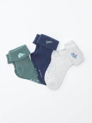 Lot de 3 chaussettes avec détail brodé