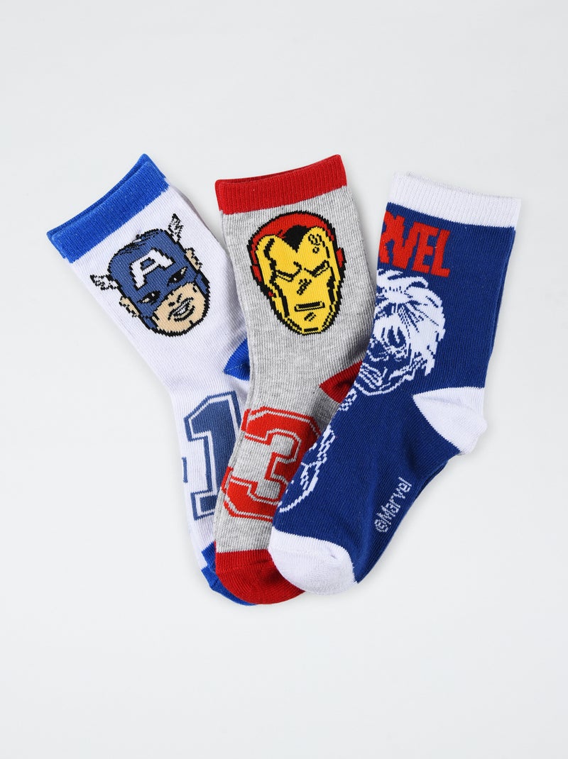 Lot de 3 chaussettes 'Avengers' blanc - Kiabi