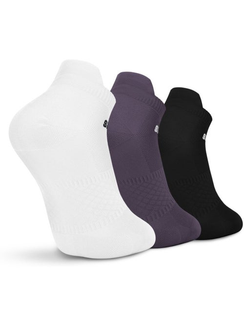 Lot de 3 chaussettes basses de sport fitness homme et femme trim lavander - Kiabi