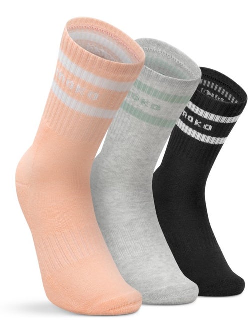 Lot de 3 chaussettes de sport mi-mollet fitness homme et femme sidekick - Kiabi