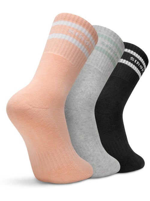Lot de 3 chaussettes de sport mi-mollet fitness homme et femme sidekick - Kiabi