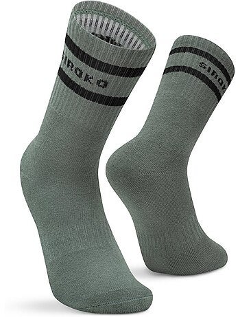 Lot de 3 chaussettes de sport mi-mollet fitness homme et femme sidekick slate