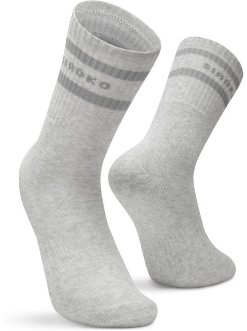 Lot de 3 chaussettes de sport mi-mollet fitness homme et femme sidekick slate - Kiabi