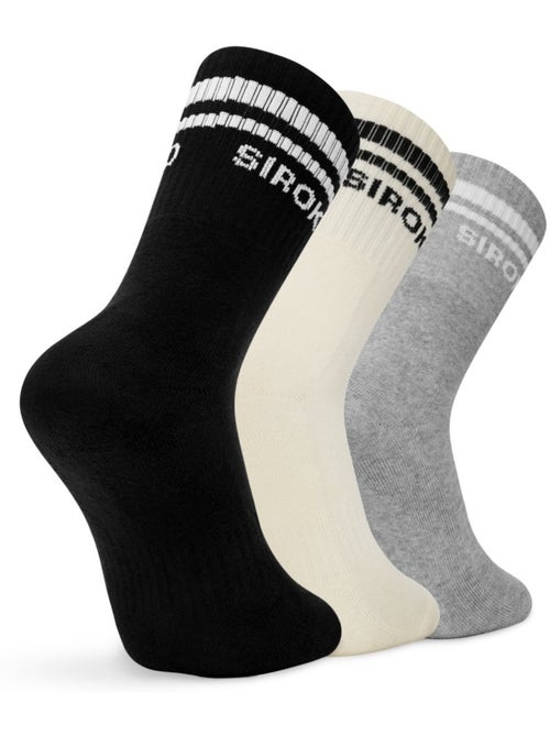 Lot de 3 chaussettes de sport mi-mollet fitness homme et femme tribe - Kiabi