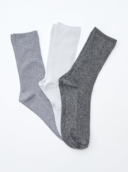 Lot de 3 chaussettes fantaisie en coton - Kiabi