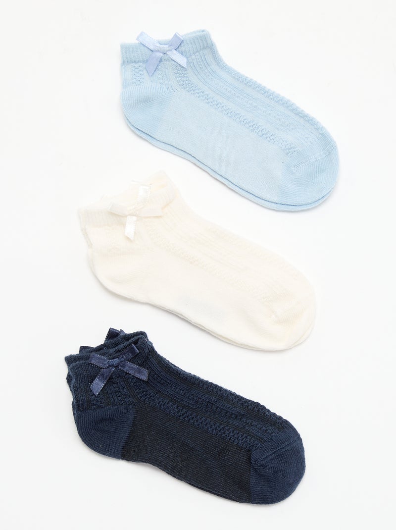 Lot de 3 chaussettes fantaisies Bleu - Kiabi