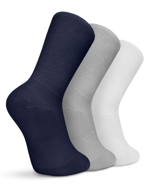 Lot de 3 chaussettes golf mi-mollet coton bio golf homme et femme echo - Kiabi