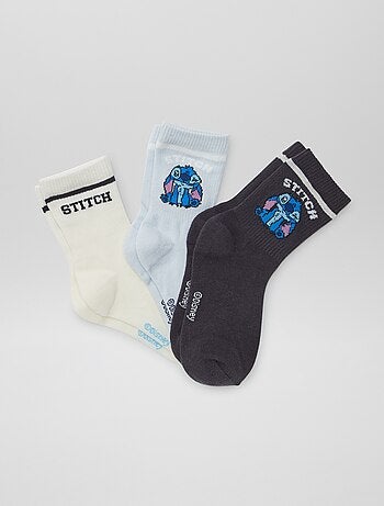 Lot de 3 chaussettes hautes 'Stitch'