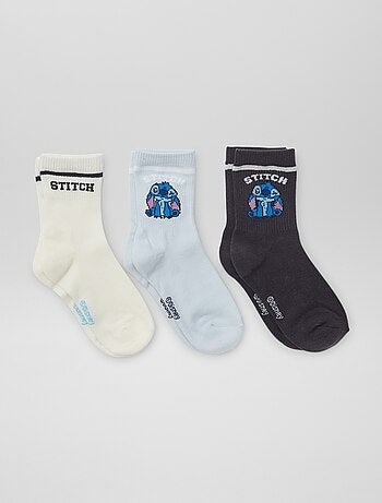 Lot de 3 chaussettes hautes 'Stitch'
