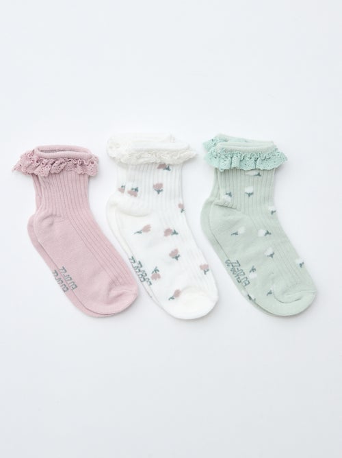Lot de 3 chaussettes imprimées - Kiabi