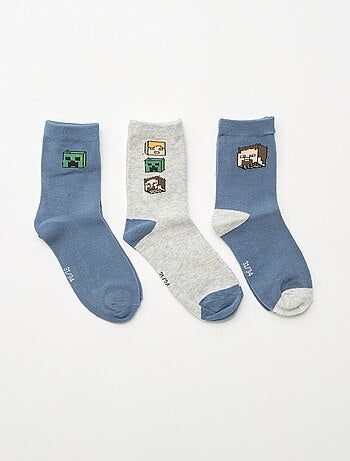 Lot de 3 chaussettes mi-hautes 'Minecraft'