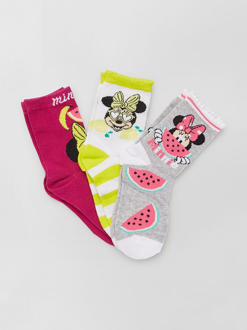 Lot de 3 chaussettes 'Minnie' de 'Disney' jaune - Kiabi