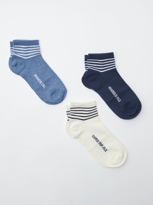 Lot de 3 chaussettes rayées - Kiabi