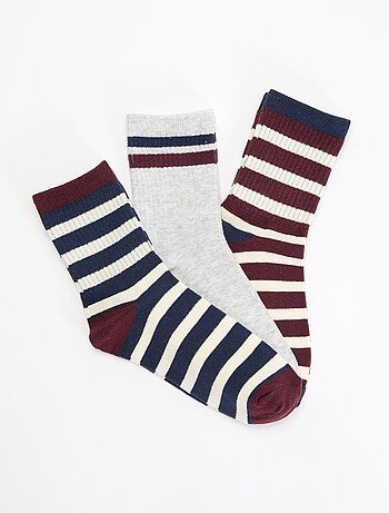 Lot de 3 chaussettes rayées
