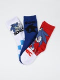 Lot de 3 chaussettes 'Sonic' BLEU - Kiabi