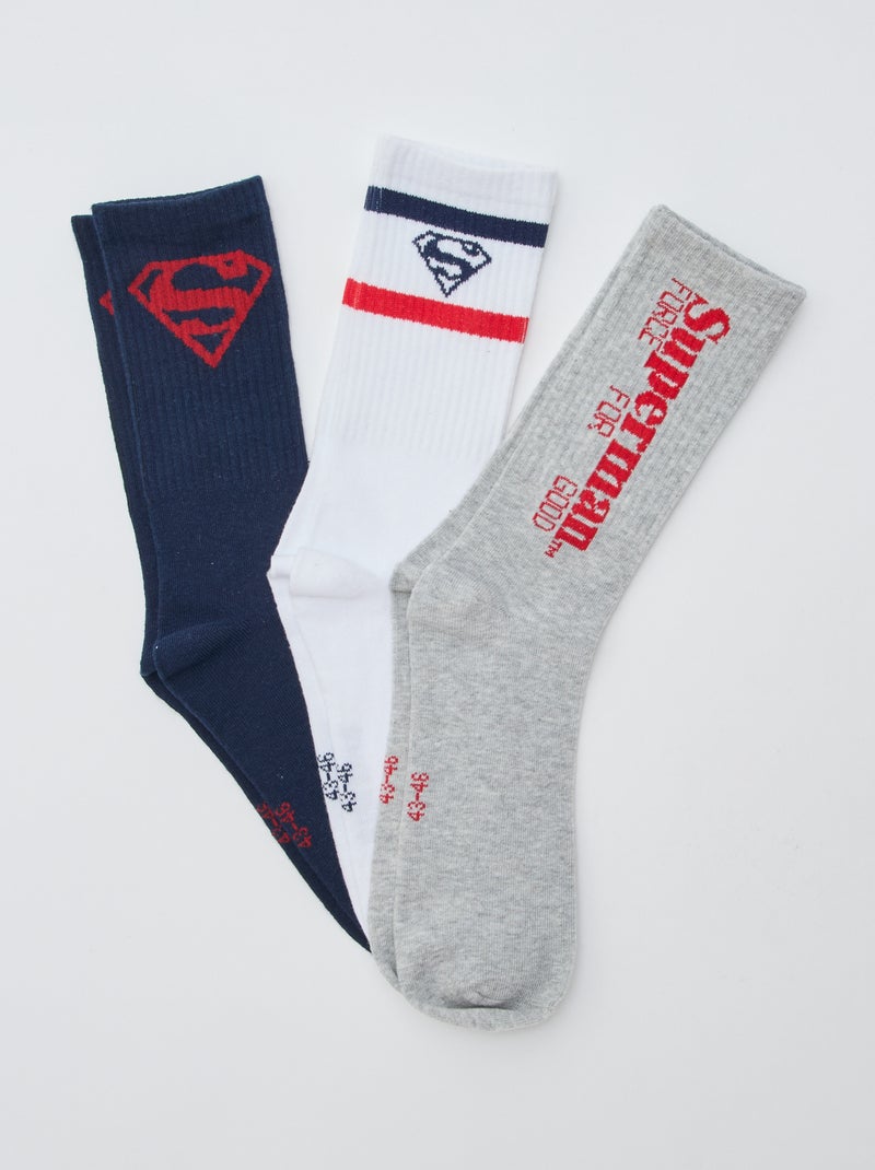 Lot de 3 chaussettes 'Superman' Bleu - Kiabi