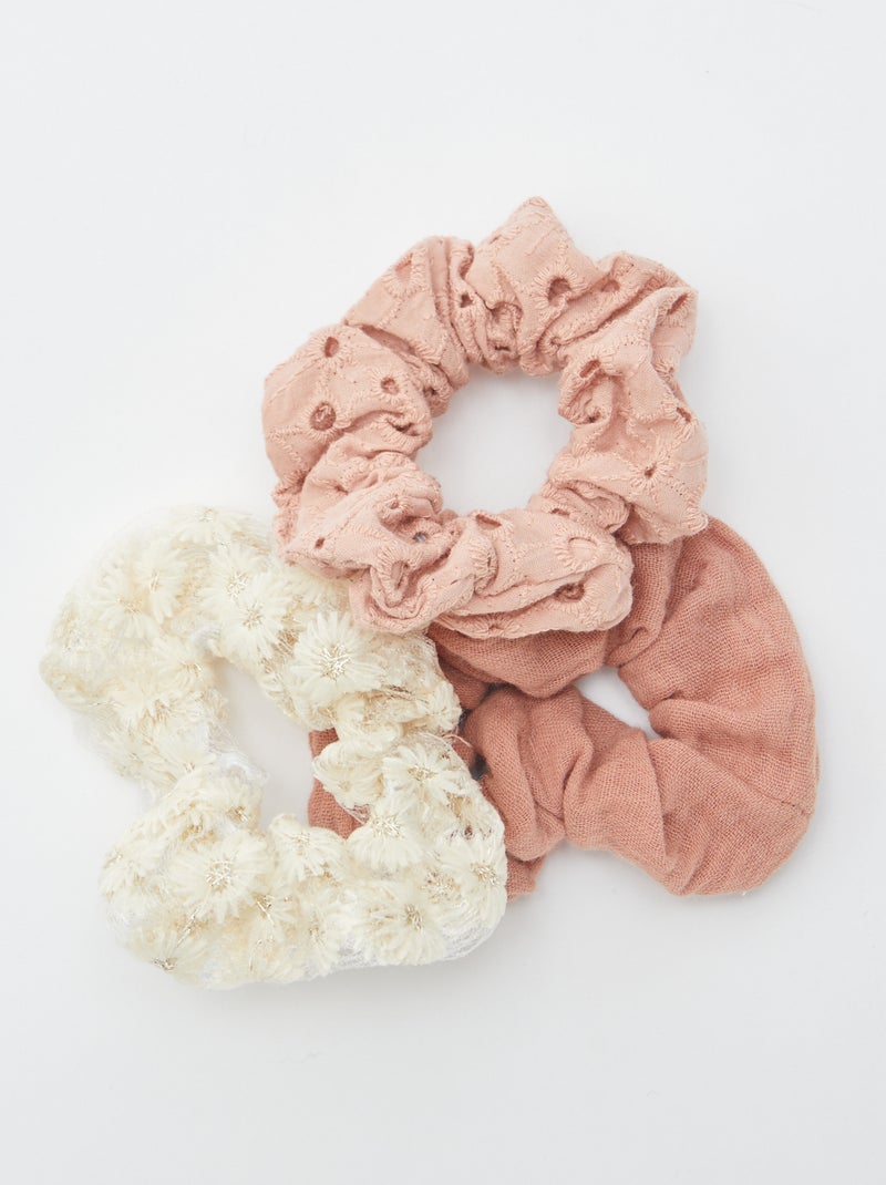 Lot de 3 chouchous cérémonie Rose - Kiabi