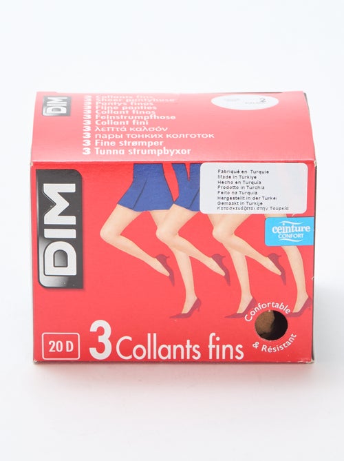 Lot de 3 collants fins 'DIM' 20D - Kiabi