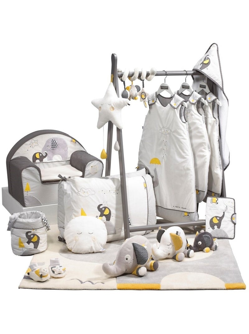 Lot de 3 corbeilles gigogne en tissu en coton - sauthon Gris - Kiabi