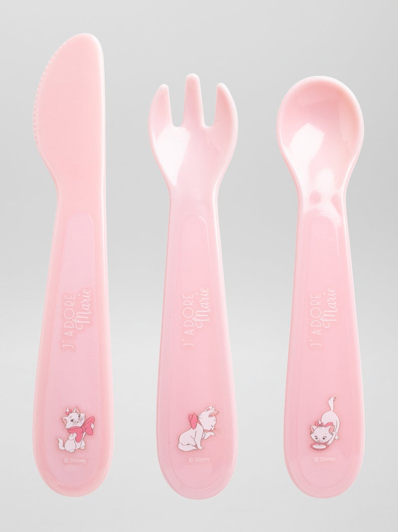 Lot de 3 couverts 'Marie' rose - Kiabi