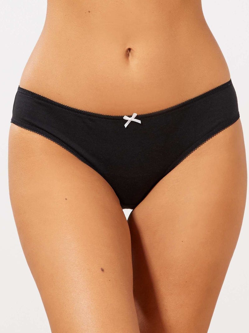 Lot de 3 culottes blanc/noir - Kiabi