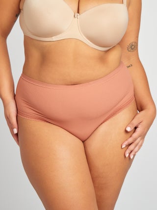 Lot de 3 culottes côtelées avec dentelle