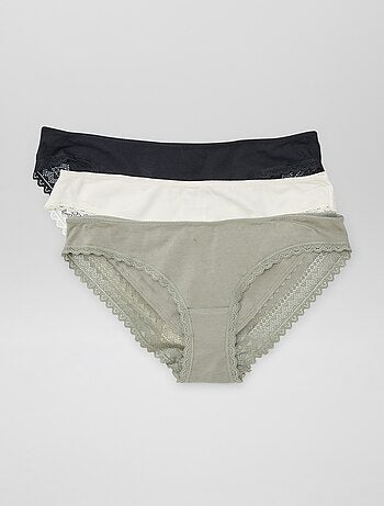 Lot de 3 culottes coton dentelle