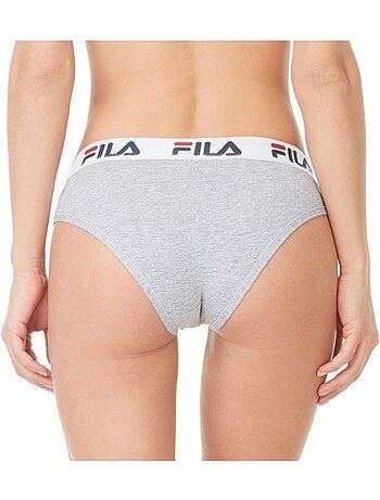 Lot de 3 culottes coton femme fila gris, noir et blanc fila