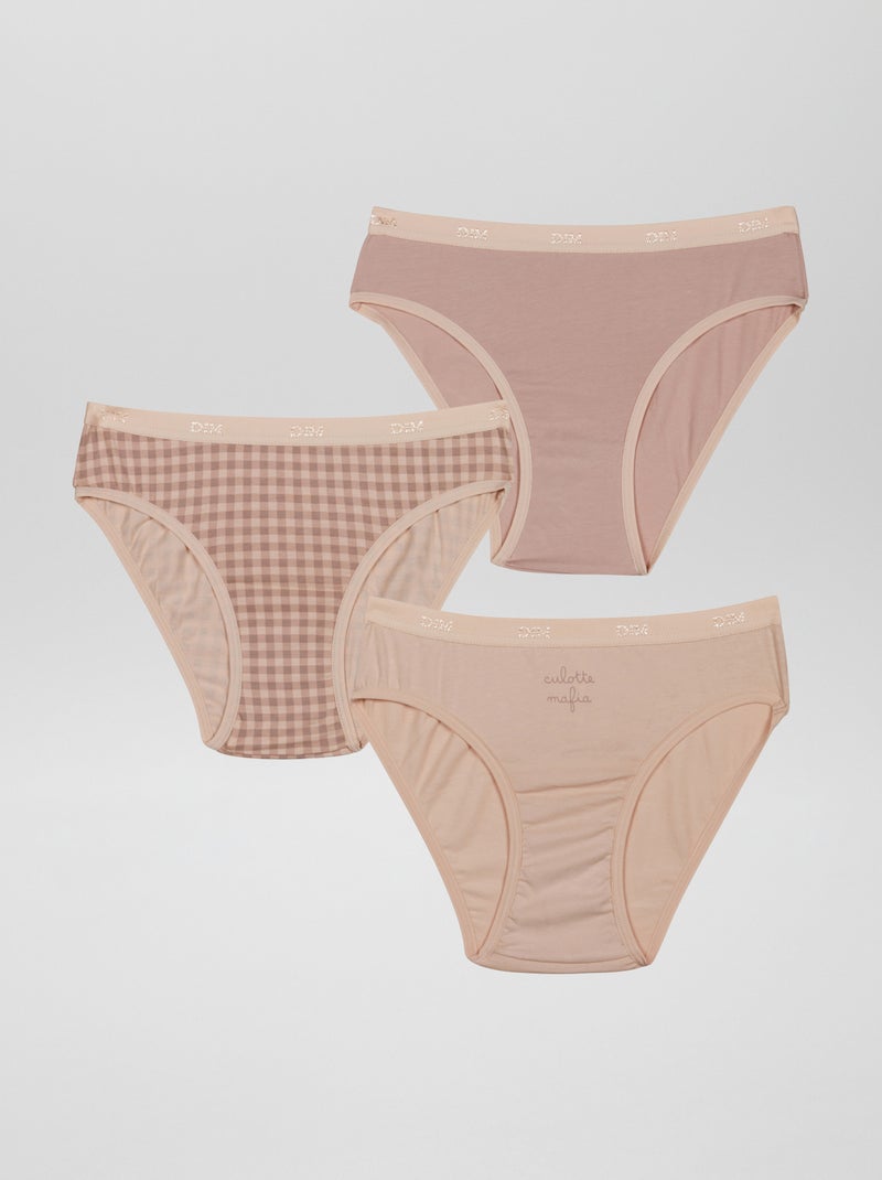 Lot de 3 culottes 'DIM' Rose - Kiabi